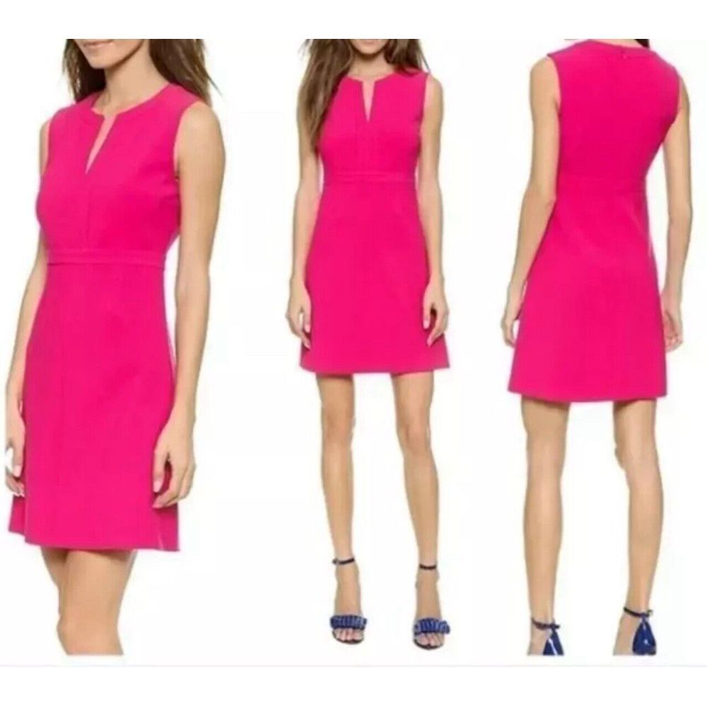Diane Von Furstenberg Women's Fuchsia Pink Sleeveless Dress V neck‎ Size 6